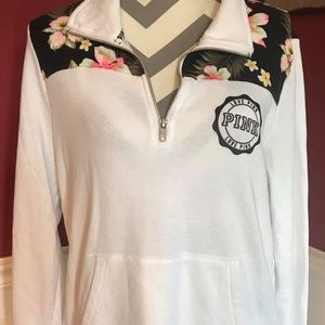 Pink half zip sweatshirt